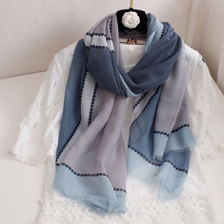 Färgblockscarf För Kvinnor