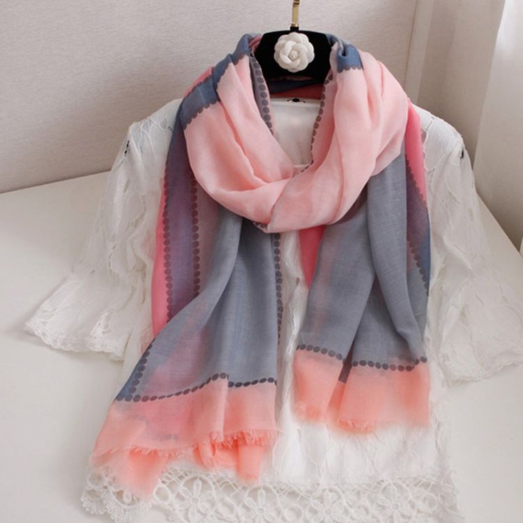 Färgblockscarf För Kvinnor