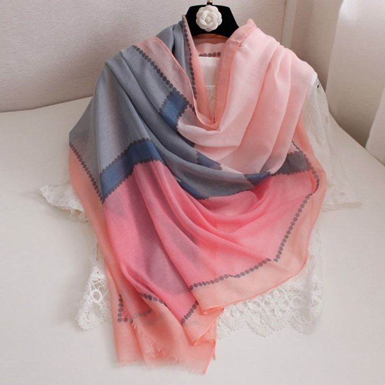 Färgblockscarf För Kvinnor