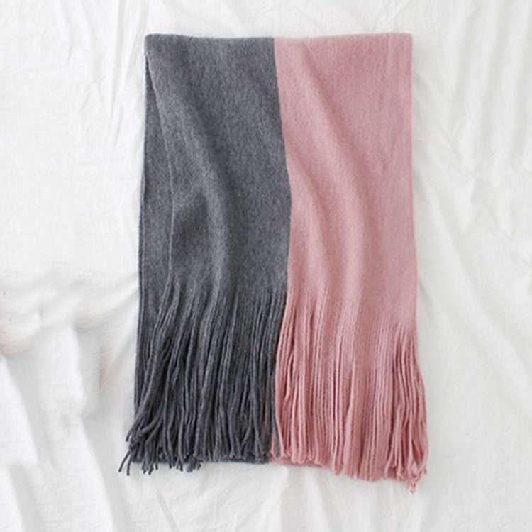 Flerfärgad Tofsscarf För Kvinnor