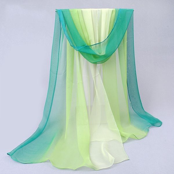 Gradient Color Chiffong Scarf För Kvinnor