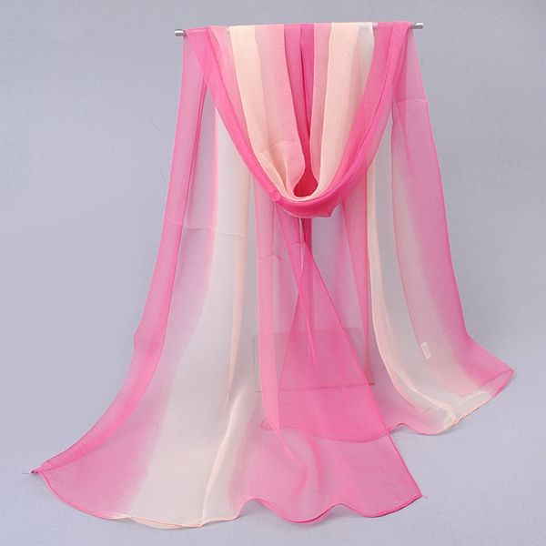 Gradient Color Chiffong Scarf För Kvinnor
