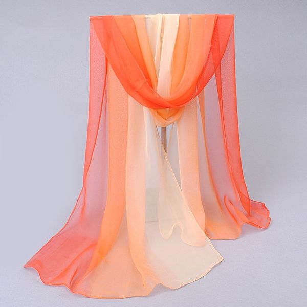 Gradient Color Chiffong Scarf För Kvinnor