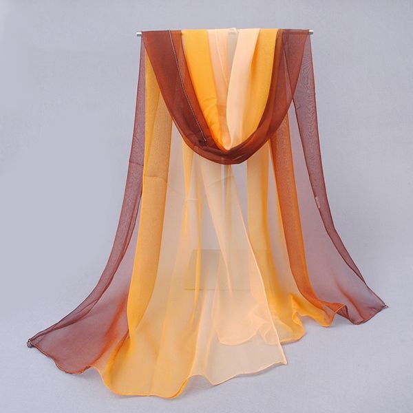 Gradient Color Chiffong Scarf För Kvinnor
