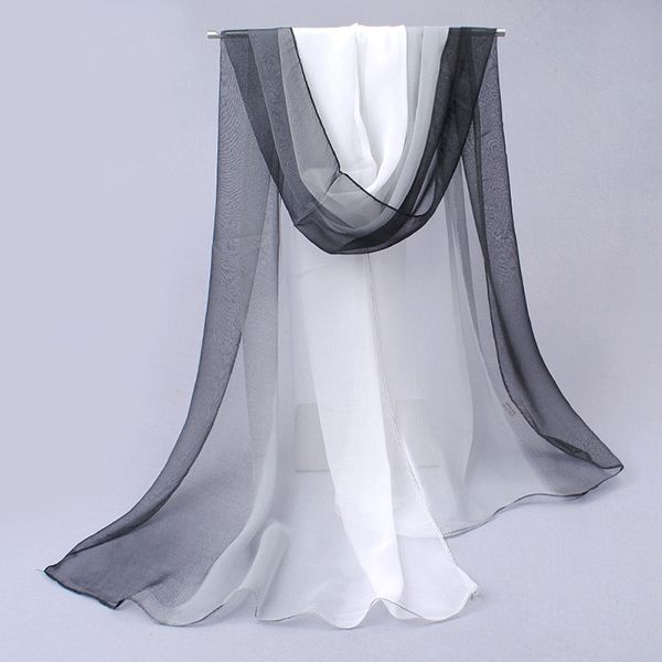 Gradient Color Chiffong Scarf För Kvinnor