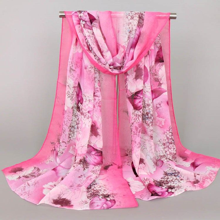 High End Chiffong Tryckt Scarf