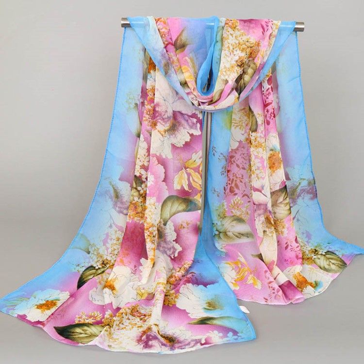 High End Chiffong Tryckt Scarf
