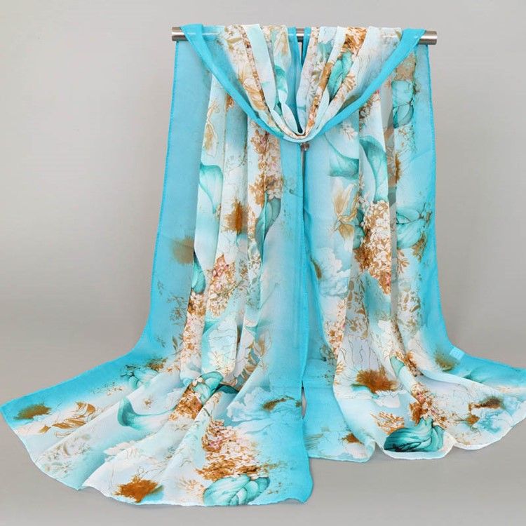 High End Chiffong Tryckt Scarf