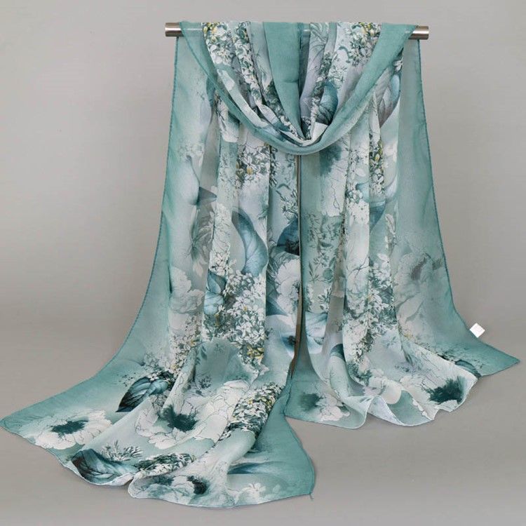 High End Chiffong Tryckt Scarf