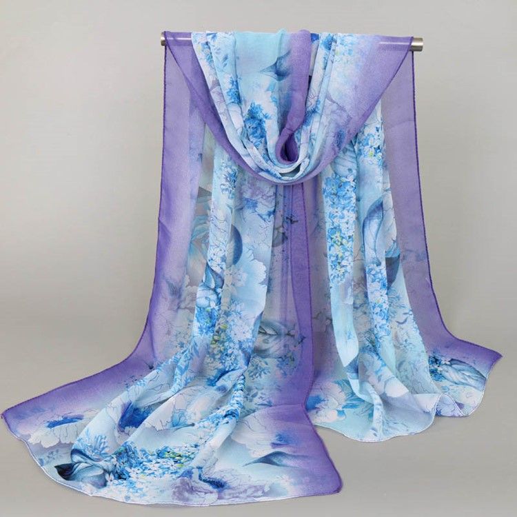 High End Chiffong Tryckt Scarf