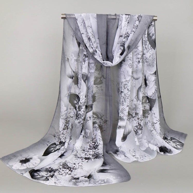 High End Chiffong Tryckt Scarf