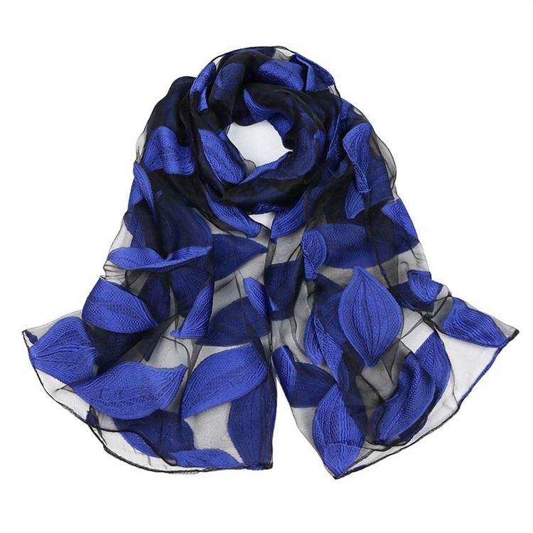 Högkvalitativ Organzabladtryckt Damscarf