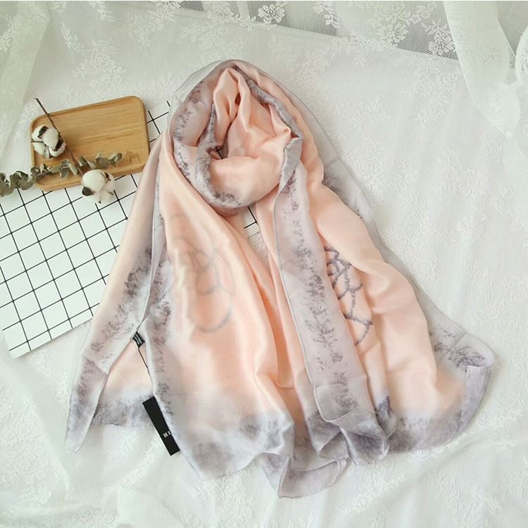 Höstbläckmålning Sidenscarf För Kvinnor