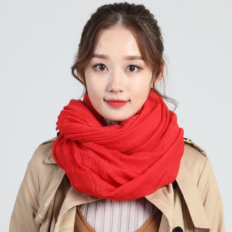 Hot All Match Enfärgad Bomull Damscarf