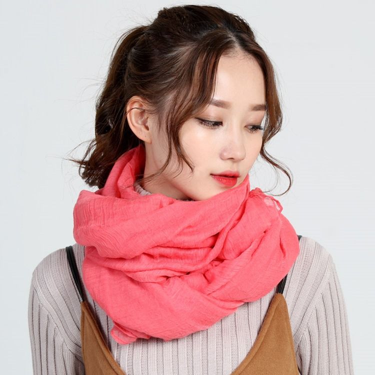 Hot All Match Enfärgad Bomull Damscarf