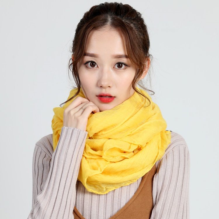 Hot All Match Enfärgad Bomull Damscarf