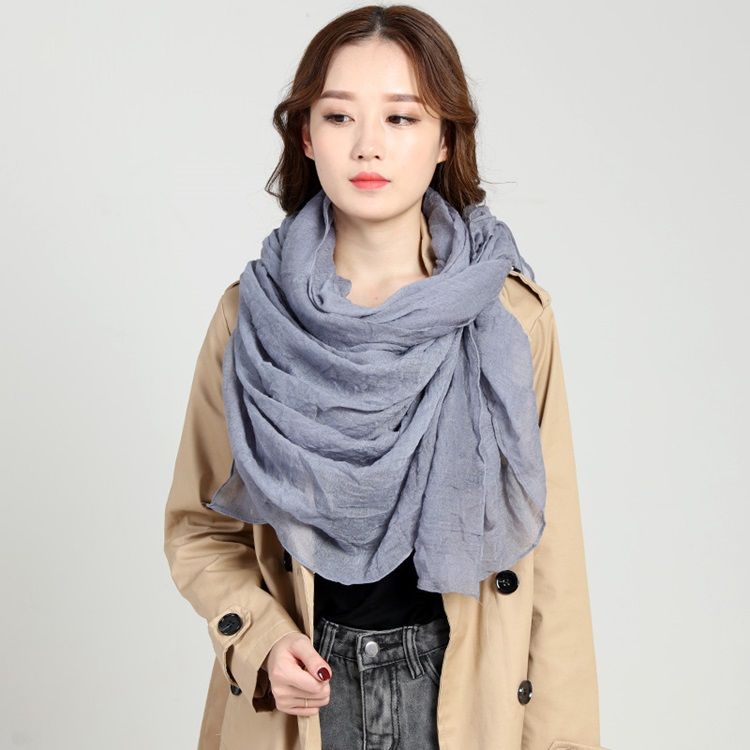 Hot All Match Enfärgad Bomull Damscarf