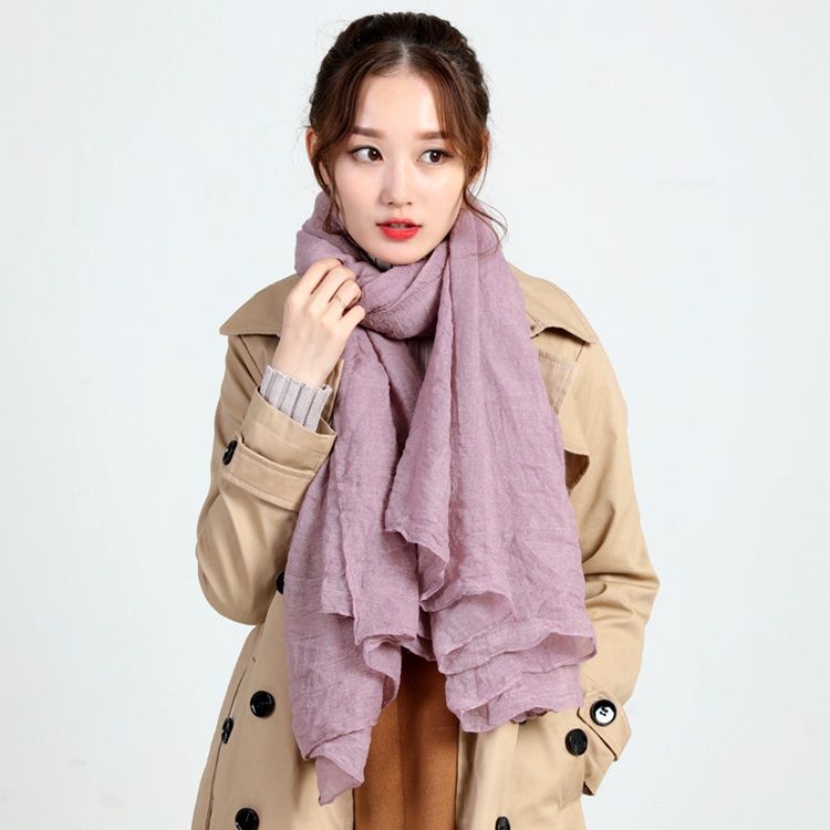 Hot All Match Enfärgad Bomull Damscarf