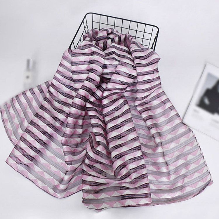 Ladylike Stripe Print Stripe Scarf