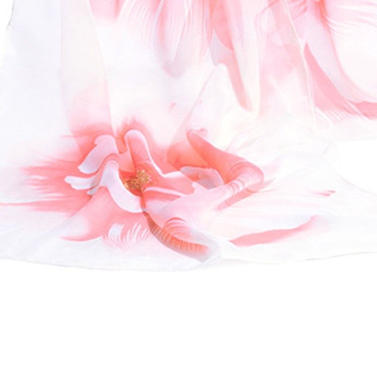 Ny Mode Chiffong Damliknande Blommig Scarf