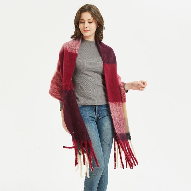 Patchwork Casual Pläd Eleganta Sjalar För Kvinnor