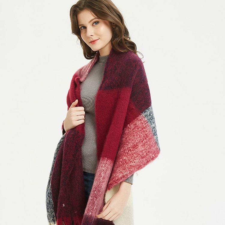 Patchwork Casual Pläd Eleganta Sjalar För Kvinnor