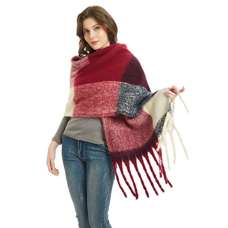 Patchwork Casual Pläd Eleganta Sjalar För Kvinnor
