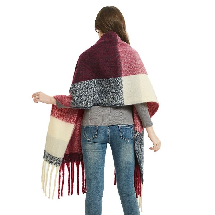Patchwork Casual Pläd Eleganta Sjalar För Kvinnor