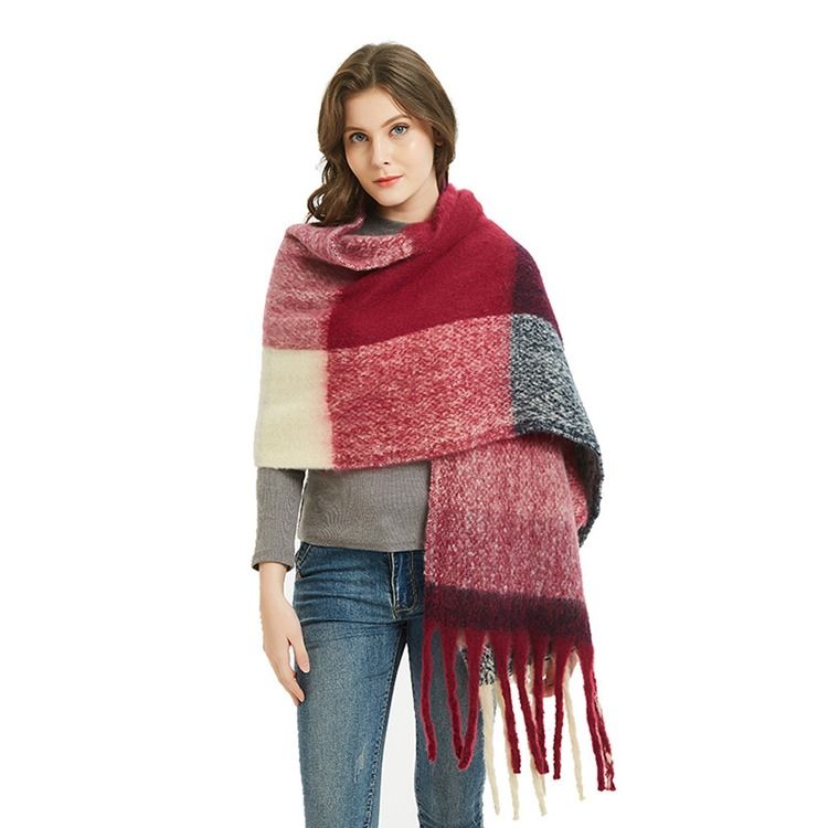 Patchwork Casual Pläd Eleganta Sjalar För Kvinnor