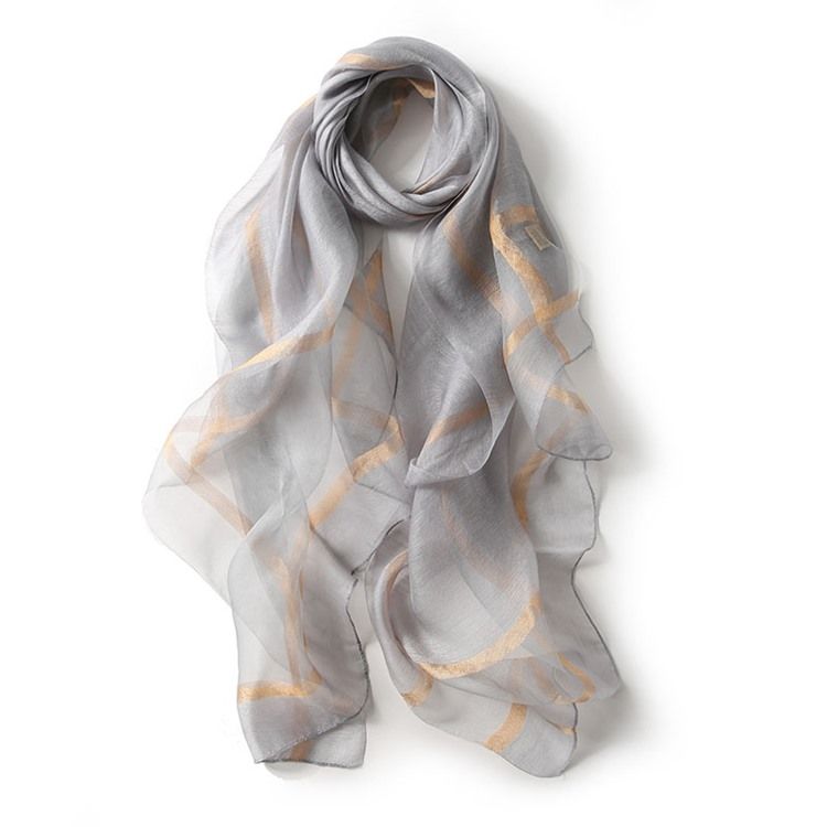 Silver Wire Silk Scarf Scarf