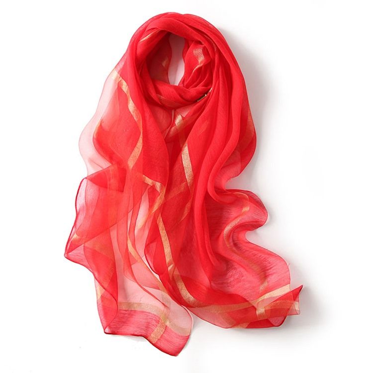 Silver Wire Silk Scarf Scarf