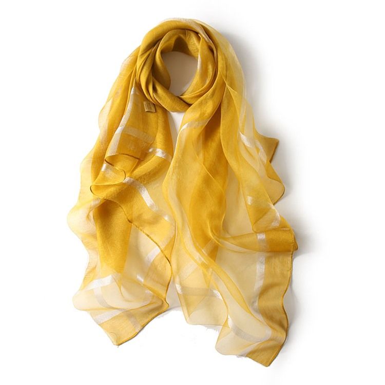 Silver Wire Silk Scarf Scarf