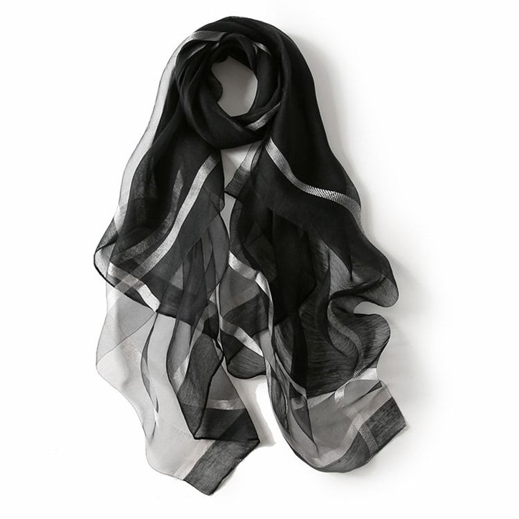 Silver Wire Silk Scarf Scarf