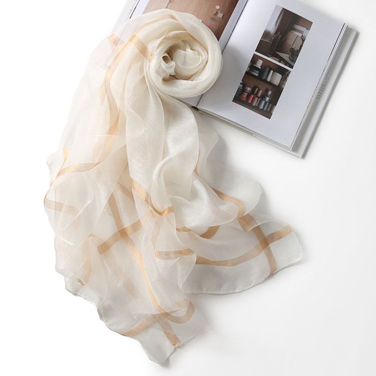 Silver Wire Silk Scarf Scarf