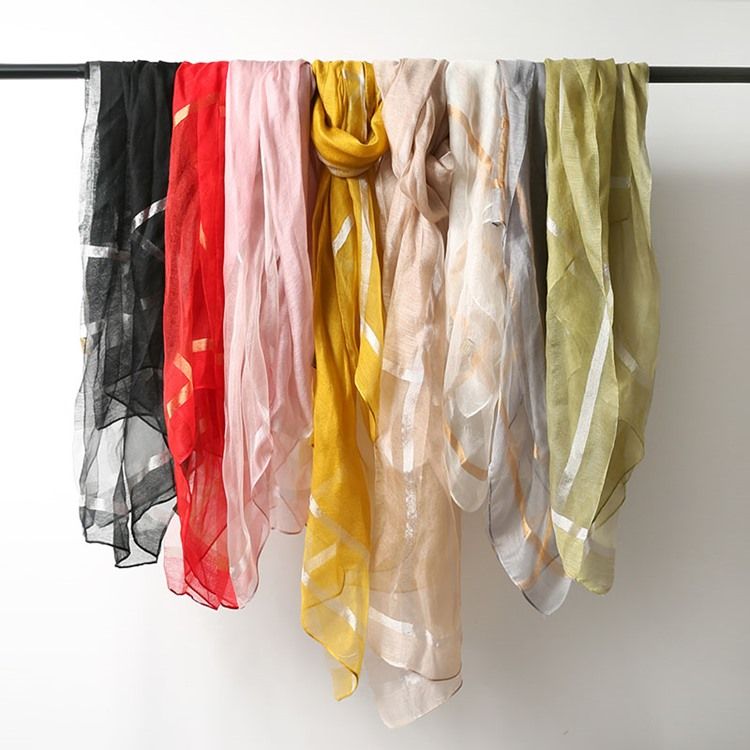 Silver Wire Silk Scarf Scarf