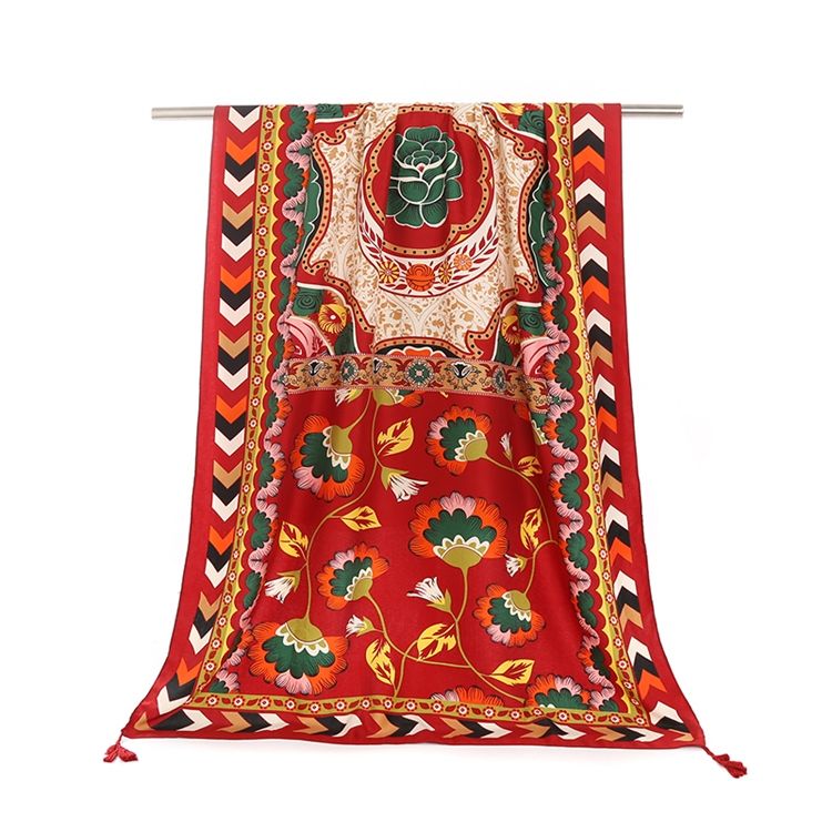 Sjal Tofs Blommiga Scarves