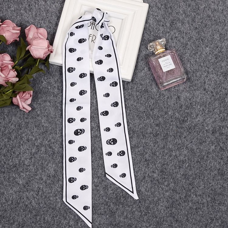Skull Svart Vit Huvudväska Arm Silk Scarf