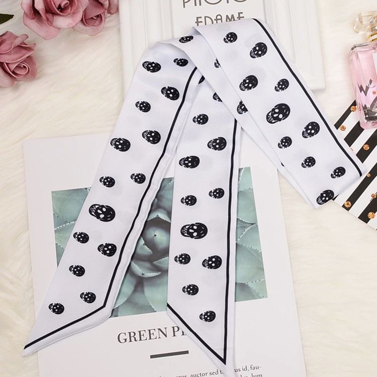 Skull Svart Vit Huvudväska Arm Silk Scarf
