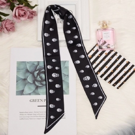 Skull Svart Vit Huvudväska Arm Silk Scarf