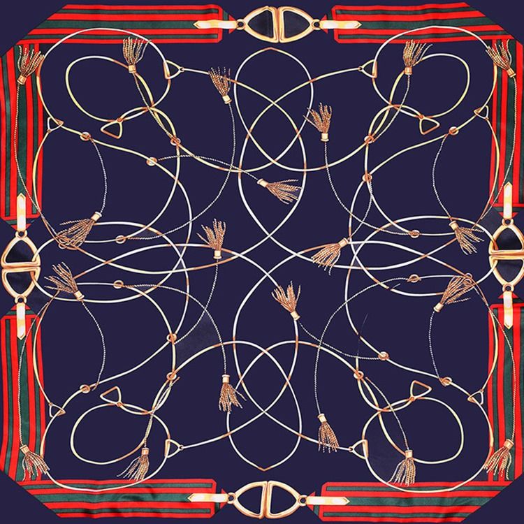 Tryck Vintage Geometriska Mönster Halsdukar