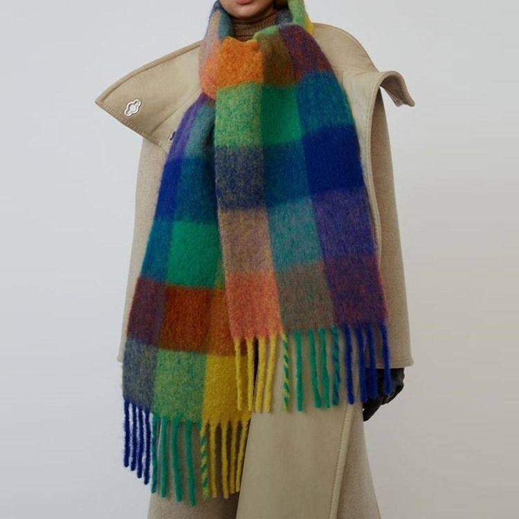 Wool Blend Tofs Pläd Scarves
