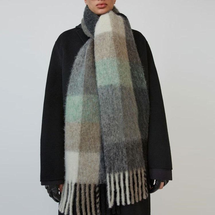 Wool Blend Tofs Pläd Scarves