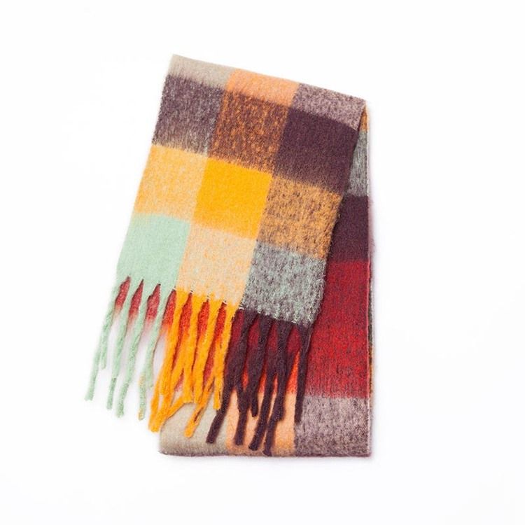 Wool Blend Tofs Pläd Scarves