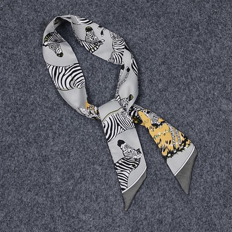 Zebra Silk Bag Scarf För Dam