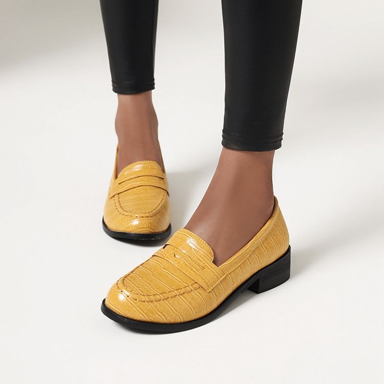 Blockklack Rund Tå Slip-On Casual Tunna Skor