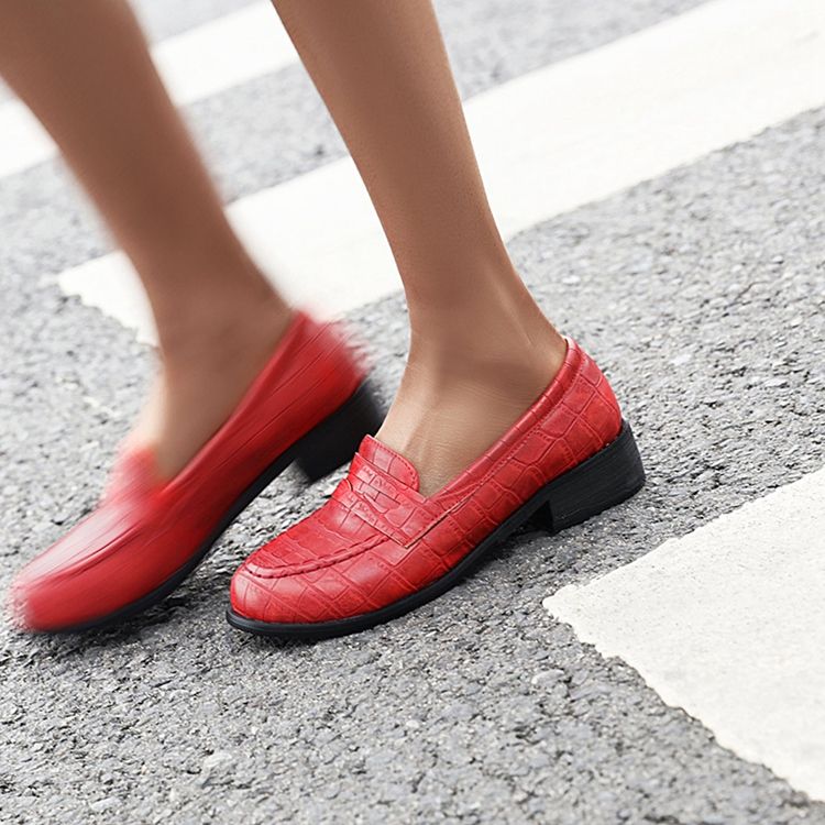 Blockklack Rund Tå Slip-On Casual Tunna Skor