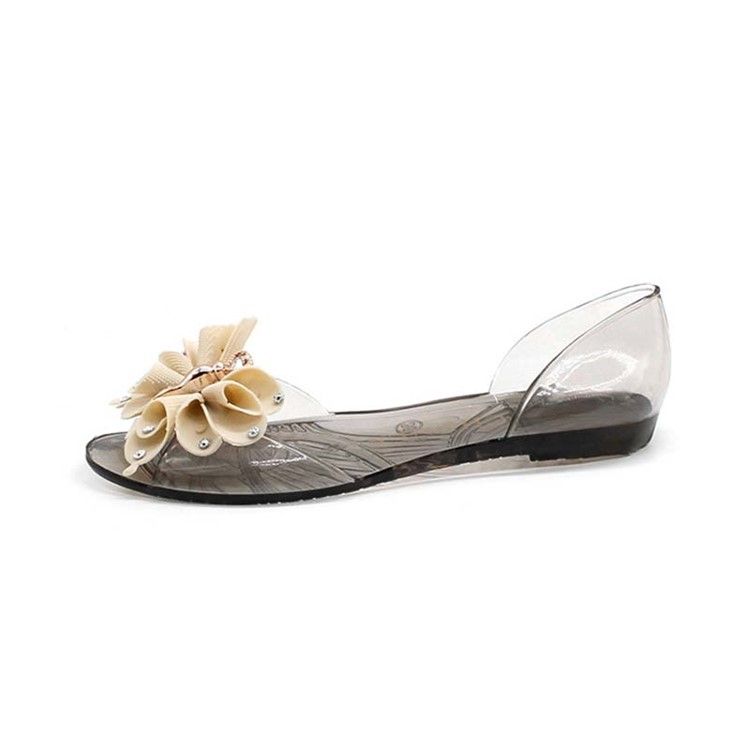 Bowtie Slip-On Peep Toe Dam Jelly Skor