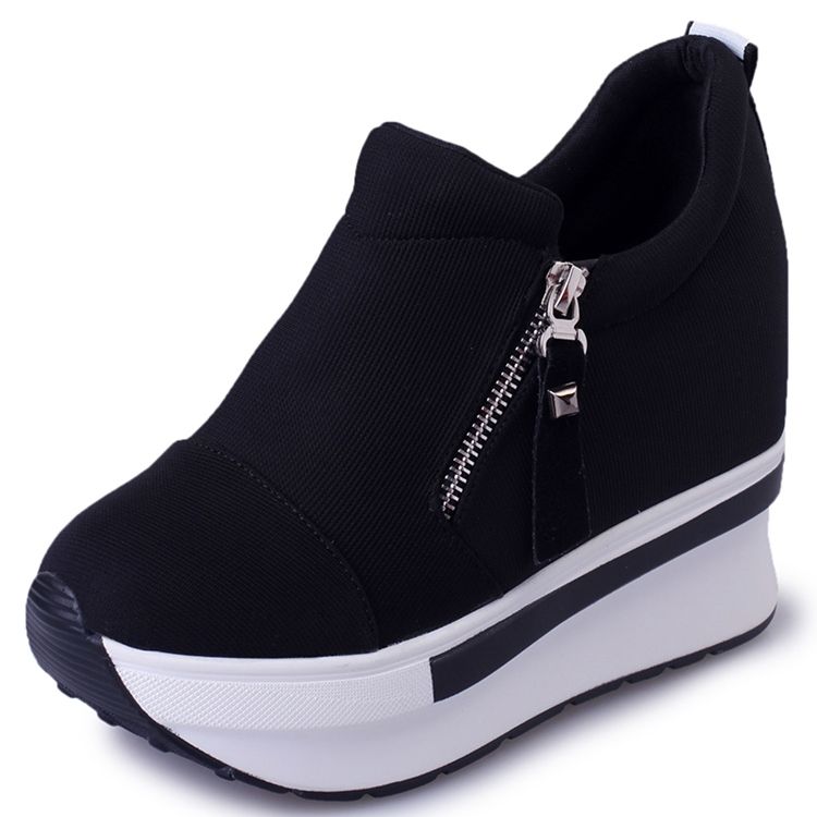 Dragkedja Rund Tå Platform Vanliga Sneakers För Kvinnor