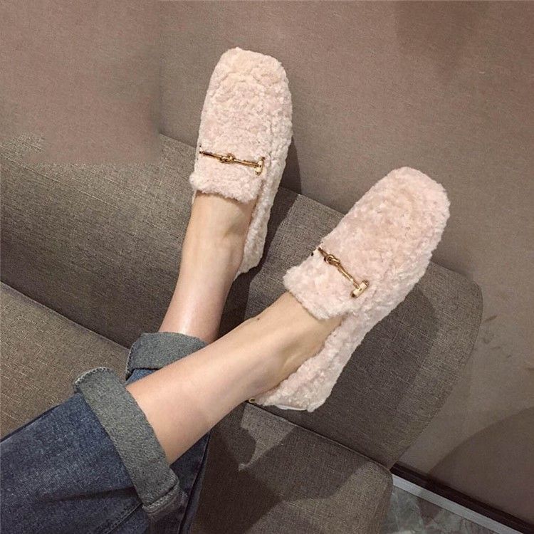 Fyrkantig Tå Slip-On Lågklackade Tunna Fritidsskor
