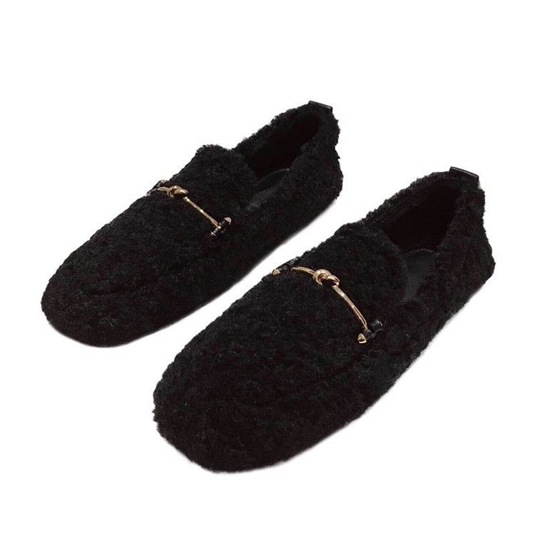 Fyrkantig Tå Slip-On Lågklackade Tunna Fritidsskor